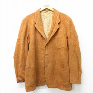 L/古着 長袖 ビンテージ スエード レザー テーラード ジャケット メンズ 50s 茶 ブラウン spe 23dec05 中古 アウター 革ジャン 皮ジャ