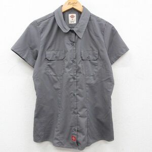 古着 ディッキーズ Dickies 半袖 ワーク シャツ レディース グレー 23aug17 中古 ブラウス トップス