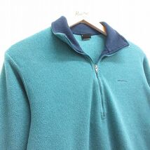 M/古着 パタゴニア patagonia 長袖 ハーフジップ フリース ジャケット メンズ 90s ワンポイントロゴ キャプリーン 緑系 グリーン 23dec_画像2