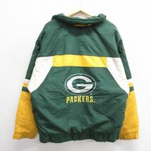 XL/古着 長袖 ナイロン ジャケット メンズ 00s NFL グリーンベイパッカーズ 大きいサイズ 緑他 グリーン 内側キルティング アメフト ス_画像1