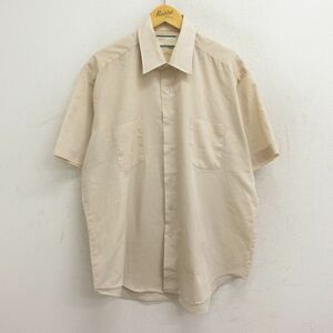 XL/古着 シアーズ 半袖 ビンテージ シャツ メンズ 70s 大きいサイズ 薄ベージュ カーキ 23may15 中古 トップス