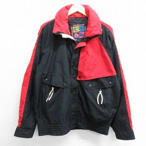 XL/古着 長袖 ナイロン ジャケット メンズ 00s ツートンカラー ラグラン 黒他 ブラック 23oct27 中古 アウター ウインドブレーカー