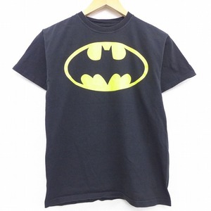 古着 半袖 Tシャツ キッズ ボーイズ 子供服 DCコミックス バットマン BATMAN ビッグロゴ コットン クルーネック 黒 ブラック 21jun08