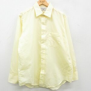 XL/古着 アロー 長袖 シャツ メンズ 90s 黄他 イエロー ストライプ 23oct13 中古 トップス