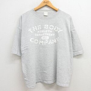 古着 半袖 ビンテージ Tシャツ レディース 90s the body company 大きいサイズ コットン クルーネック グレー 霜降り 23apr27 中古