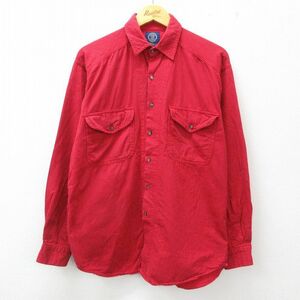 L/古着 ギャップ GAP 長袖 ブランド シャツ メンズ 90s コットン 赤他 レッド ストライプ 23jul06 中古 トップス