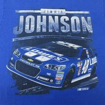 L/古着 半袖 Tシャツ メンズ レーシングカー NASCAR シボレー ジミージョンソン コットン クルーネック 青 ブルー 23jun19 中古_画像2