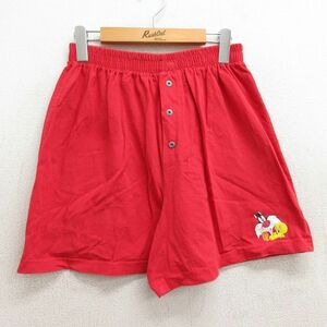 W29/ old clothes short pants shorts men's 90s Looney Tunes tui- tea sill Bester cotton red red 23aug22 used bo