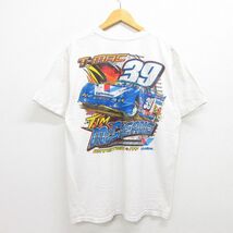 L/古着 半袖 ビンテージ Tシャツ メンズ 00s レーシングカー ティムマクリーディー 39 コットン クルーネック 白 ホワイト 22jul25 中_画像2