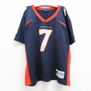 古着 チャンピオン 半袖 ビンテージ フットボール Tシャツ キッズ ボーイズ 子供服 90s NFL デンバーブロンコス ジョンエルウェイ 7 メ