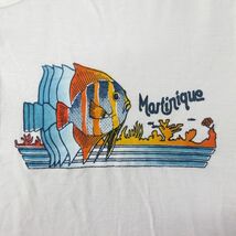 古着 半袖 ビンテージ Tシャツ キッズ ボーイズ 子供服 80s 魚 マルティニーク レーヨン ヘンリーネック 白 ホワイト spe 23may19_画像2