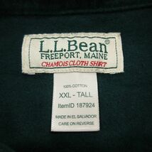 XL/古着 エルエルビーン LLBEAN 長袖 ヘビー フランネル シャツ メンズ 00s 大きいサイズ ロング丈 コットン 緑 グリーン 23oct04 中古_画像3