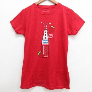 古着 レディース 半袖 Tシャツ コカコーラ ファンタ デッドストック コットン クルーネック 赤 レッド 21jul06 中古