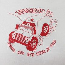 S/古着 半袖 ビンテージ Tシャツ メンズ 80s トラック クルーネック 白 ホワイト 23jul04 中古_画像2