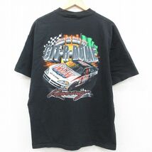 XL/古着 半袖 ビンテージ Tシャツ メンズ 00s レーシングカー GIT R DONE 大きいサイズ コットン クルーネック 黒 ブラック 23jun17 中_画像1