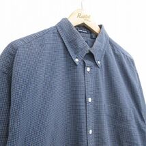 XL/古着 ギャップ GAP 長袖 ブランド シャツ メンズ 00s オックスフォード 大きいサイズ コットン ボタンダウン 紺他 ネイビー チェッ_画像2