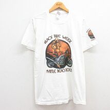 L/古着 半袖 ビンテージ Tシャツ メンズ 00s ブラックバイクウィーク マートルビーチ コットン クルーネック 白 ホワイト 23jul27 中古_画像1