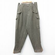 W31/古着 ビンテージ ミリタリー カーゴ パンツ メンズ 50s スウェーデン軍 ウール グレー系 23dec27 中古 ボトムス ロング_画像1