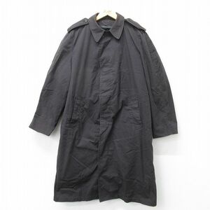 XL/古着 長袖 ミリタリー ステンカラー コート メンズ 80s ロング丈 黒 ブラック 内側ボア 23nov30 中古 アウター