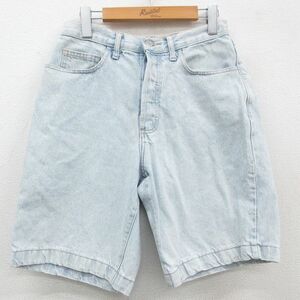 W29/古着 ゲス GUESS ショート パンツ ショーツ メンズ 90s コットン 薄紺 ネイビー デニム 23apr21 中古 ボトムス 短パン ショーパン