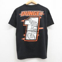 M/古着 半袖 Tシャツ メンズ バイク コットン クルーネック 黒 ブラック 23jun15 中古_画像2