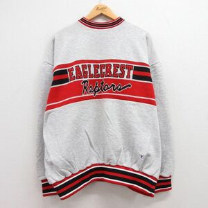 XL/古着 長袖 スウェット メンズ 90s EAGLECREST 大きいサイズ クルーネック 薄グレー 霜降り 他 23sep20 中古 スエット トレーナー ト