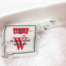 古着 リーバイス Levis 長袖 スウェット レディース 90s ビッグロゴ 刺繍 大きいサイズ クルーネック 白 ホワイト 23jan06 中古 スエッ_画像3