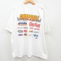 XL/古着 半袖 ビンテージ Tシャツ メンズ 00s レーシングカー Chappell 企業広告 大きいサイズ クルーネック 白 ホワイト 23jul01 中古_画像2