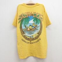 古着 半袖 ビンテージ Tシャツ キッズ ボーイズ 子供服 00s SALTY DOG LadiesM 犬 コットン クルーネック 黄 イエロー 23jul12_画像1