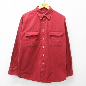 XL/古着 ジェイクルー J.CREW 長袖 ブランド シャツ メンズ 90s コットン エンジ 23jul06 中古 トップス