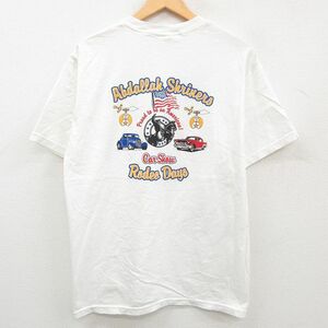 L/古着 半袖 ビンテージ Tシャツ メンズ 00s クラシックカー ショライナー コットン クルーネック 白 ホワイト spe 23jul14 中古