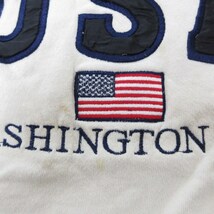 XL/古着 長袖 スウェット メンズ 00s USAロゴ 星条旗 刺繍 ワシントンDC 大きいサイズ クルーネック 生成り 23sep08 中古 スエット ト_画像5