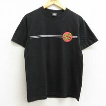 M/古着 サンタクルーズ 半袖 Tシャツ メンズ ビッグロゴ コットン クルーネック 黒 ブラック 23mar25 中古_画像2