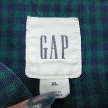 XL/古着 ギャップ GAP 長袖 ブランド シャツ メンズ 00s 大きいサイズ コットン ボタンダウン 緑他 グリーン チェック 23sep07 中古 ト_画像4