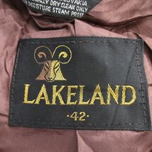 L/古着 レイクランド LAKELAND 長袖 ウール トレンチ コート メンズ 80s ツイード ロング丈 茶系 ブラウン 23dec19 中古 アウター_画像6