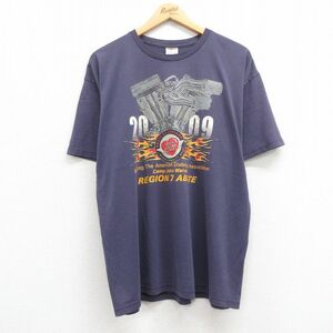 XL/古着 半袖 ビンテージ Tシャツ メンズ 00s モーター ABATE 企業広告 大きいサイズ クルーネック 紫 パープル 23jun29 中古