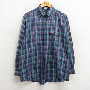 XL/古着 ウールリッチ 長袖 ブランド シャツ メンズ 90s ボタンダウン 紺他 ネイビー チェック 23aug21 中古 トップス