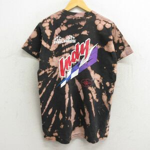 L/古着 半袖 ビンテージ Tシャツ メンズ 90s mdy ポラリス フラッグ コットン クルーネック 黒 ブラック ブリーチ加工 23aug02 中古