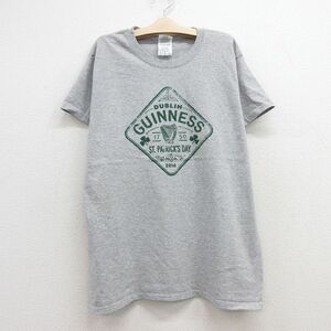 古着 半袖 Tシャツ キッズ ボーイズ 子供服 ギネス ビール クルーネック グレー 霜降り 23jul12