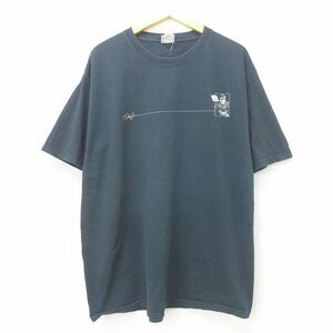 XL/古着 半袖 ビンテージ Tシャツ メンズ 00s デイルアーンハートジュニア 大きいサイズ ロング丈 コットン クルーネック 黒 ブラック