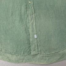 XL/古着 ラルフローレン 長袖 ブランド シャツ メンズ 90s 大きいサイズ ロング丈 リネン 薄緑 グリーン 23sep06 中古 トップス_画像7