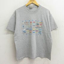 XL/古着 半袖 ビンテージ Tシャツ メンズ 90s クラシックカー クルーネック グレー 霜降り 23jul04 中古_画像1