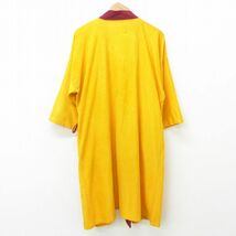 XL/古着 バンヒューセン 長袖 ビンテージ ジャケット ガウン メンズ 60s ベロア 大きいサイズ ロング丈 ツートンカラー 黄他 イエロー_画像3