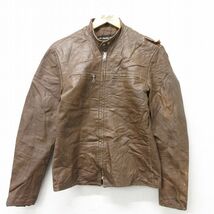 S/古着 ハーレーダビッドソン 長袖 ビンテージ レザー ジャケット メンズ 70s シングルライダース 茶 ブラウン 23oct21 中古 アウター_画像1