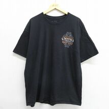 XL/古着 ヘインズ 半袖 Tシャツ メンズ バイクラリー 大きいサイズ コットン クルーネック 黒 ブラック 23jun13 中古_画像2