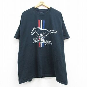 XL/古着 半袖 Tシャツ メンズ フォード Ford マスタング 大きいサイズ コットン クルーネック 黒 ブラック 23apr05 中古