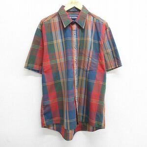 XL/古着 バンヒューセン 半袖 シャツ メンズ 90s 緑他 グリーン チェック 23sep01 中古 トップス