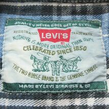 XL/古着 リーバイス Levis 長袖 フランネル シャツ メンズ 00s コットン ボタンダウン 紺他 ネイビー チェック 23nov06 中古 トップス_画像6