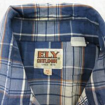 L/古着 ELY 半袖 ウエスタン シャツ メンズ 90s 紺他 ネイビー チェック 22aug18 中古 トップス_画像6