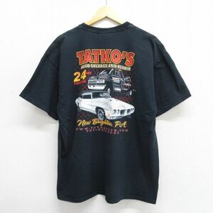 XL/古着 半袖 Tシャツ メンズ GTO レッカー車 コットン クルーネック 黒 ブラック 23jun21 中古